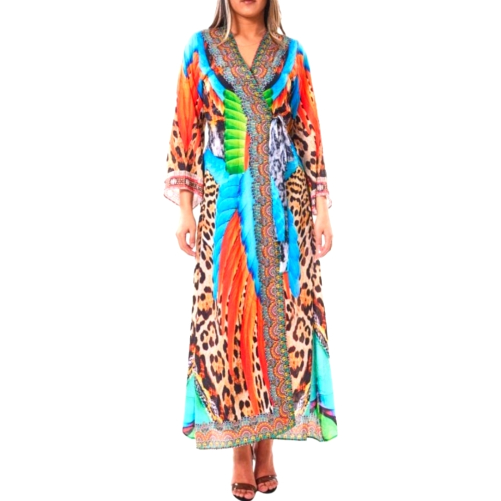 Ranee's long Sleeve Print Robe Size OS in Excellent Condition